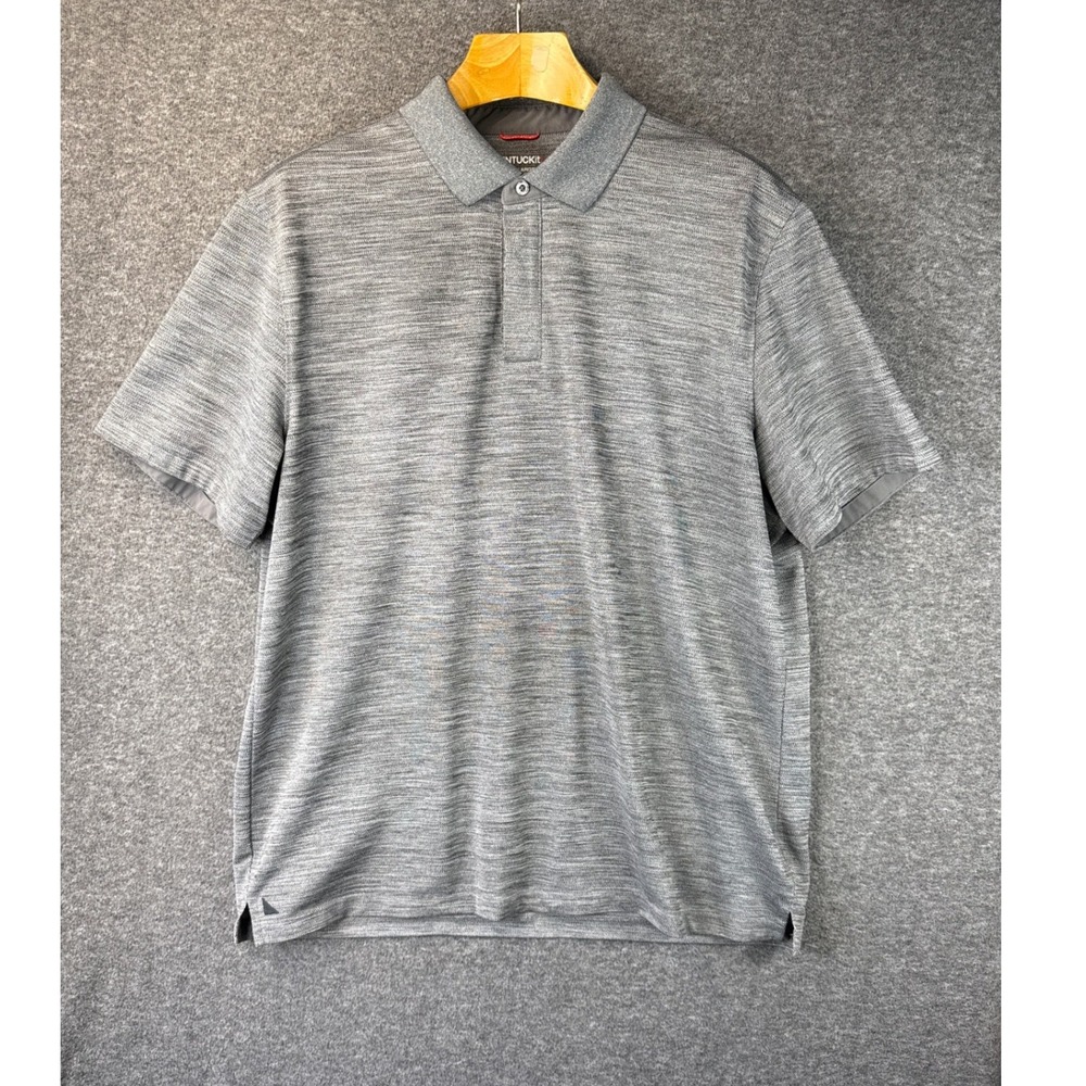 UNTUCKit Hannifer Mens XL‎ Grey Space Dye Performance Polo Shirt Regular Fit EUC